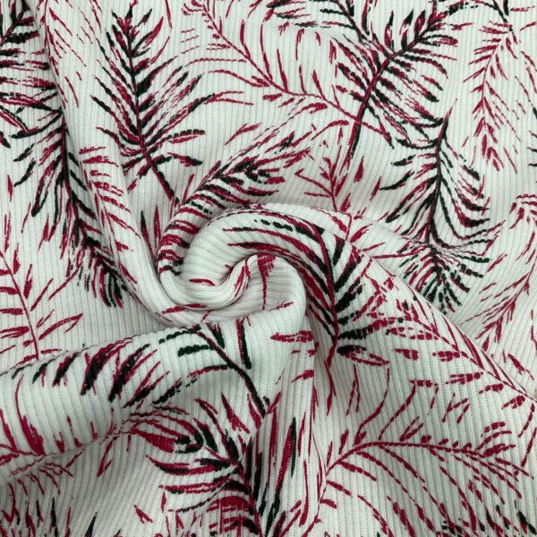 POLY COTTON SPANDEX 2X2 RIB PRINT